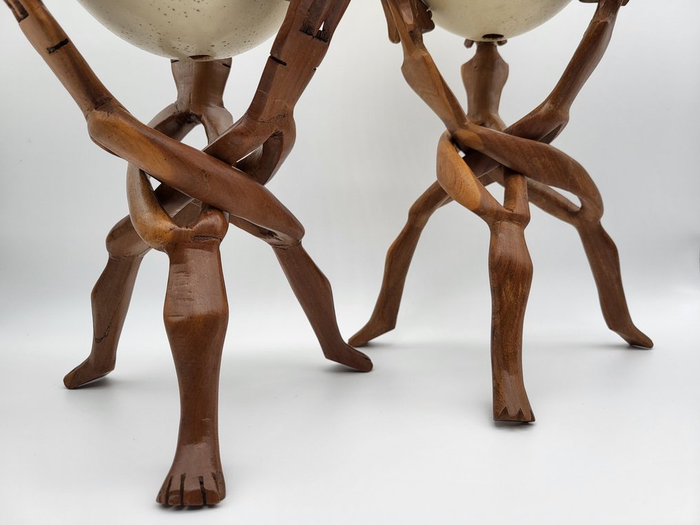 Struts Egg - Struthio camelus - 16 cm - 13 cm - 13 cm -  (2) #3.2