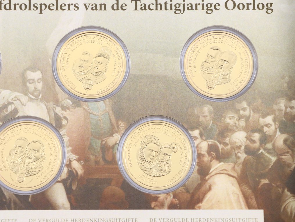 荷兰. Penningen " De muntschatten uit de Tachtigjarige Oorlog. Helden en Kopstukken" (7 stuks) (没有保留价) #3.2