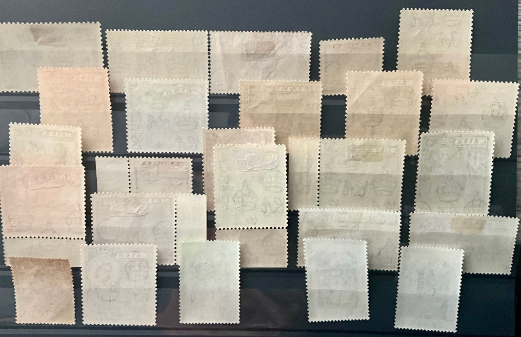 British Commonwealth 1901/1947 - Gibraltar and Malta in 2 stock cards with mint and unused stamps + complete set. - Michel #4.3