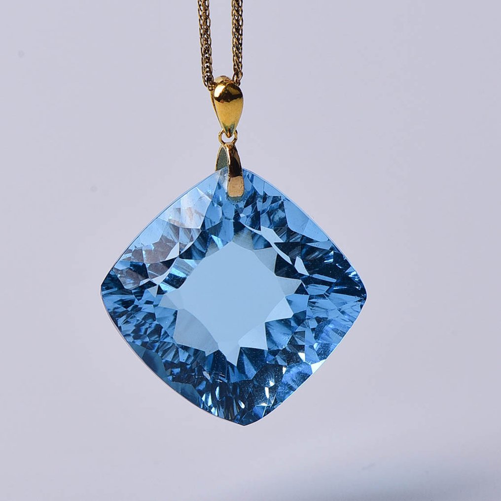 Sans prix de réserve - Collier avec pendentif - 18 carats Or jaune Topaze - ALGT certifié #1.0