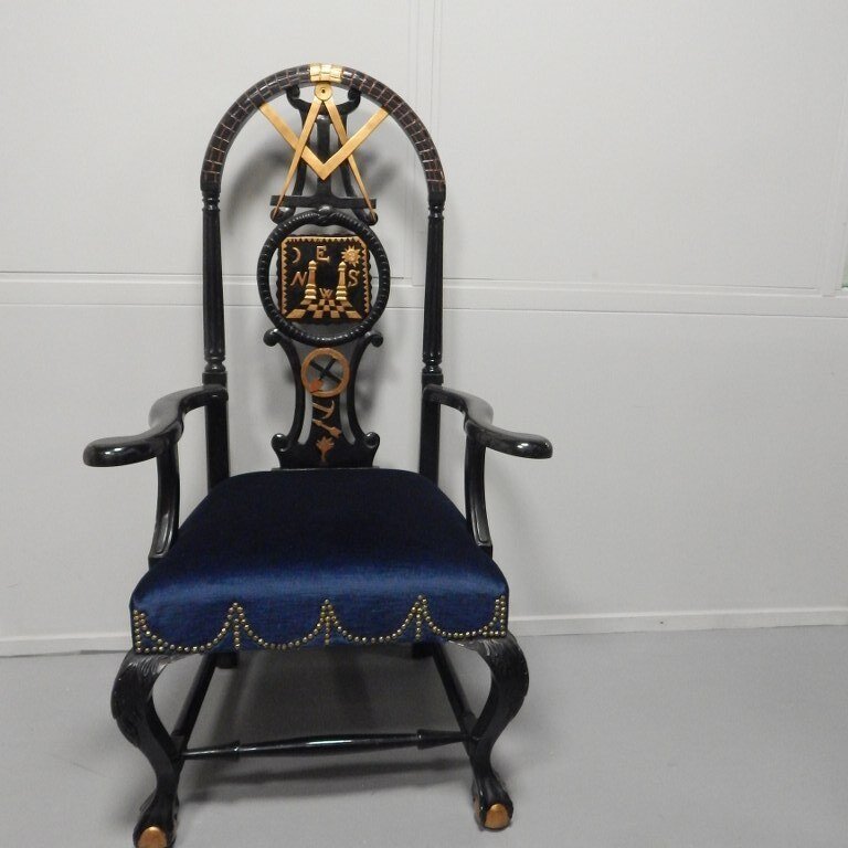 Stati Uniti - Placca - franc maconnerie freemason vrijmetselarij  Masonic Throne, Rococo style c. 1775-1790. - tardo XVIII #1.0