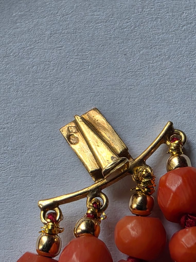 Βραχιόλι - 18 καράτια Κίτρινο χρυσό Κοράλλι - 19ος αιώνας #3.2