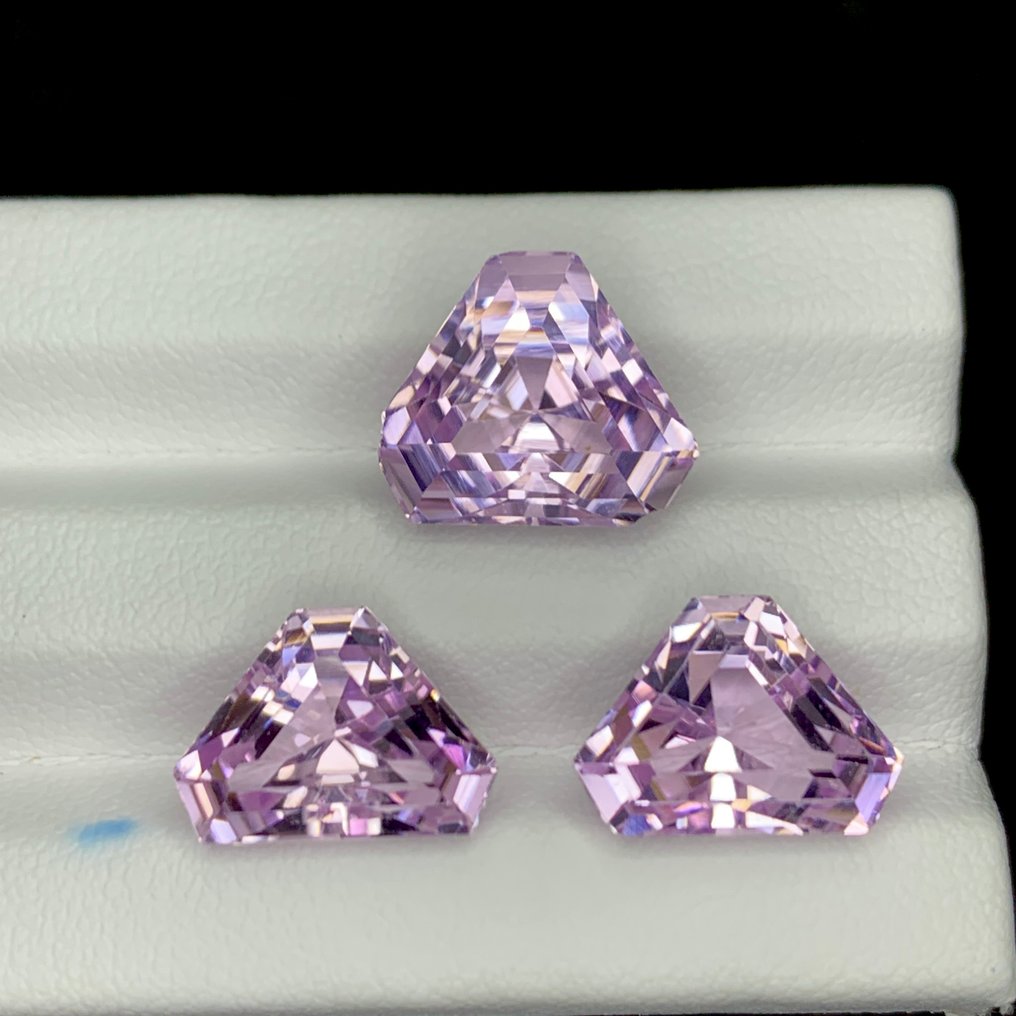 Zonder minimumprijs - 3 pcs Roze Kunziet - 17.63 ct - Gem Report Antwerp (GRA) - Natuurlijk Kunziet Set #1.0