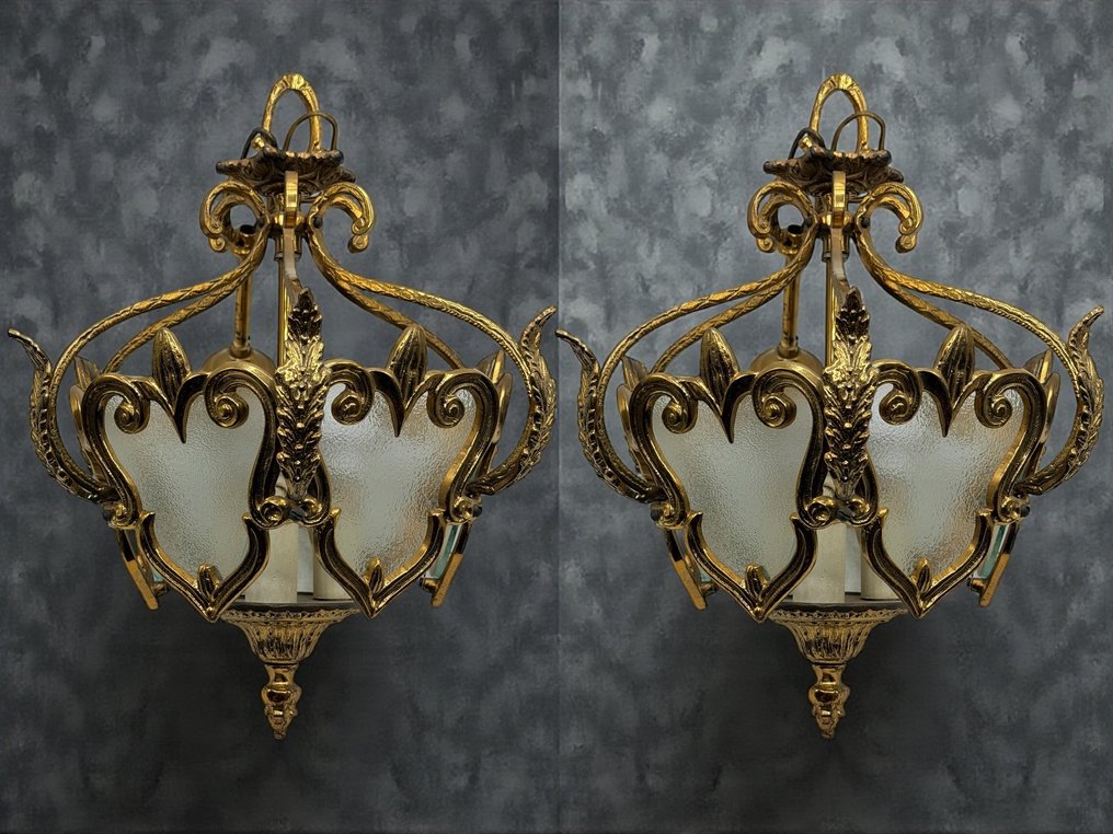 吊灯 (2) - 法国灯塔 - 镀金青铜 - Tres Luces #1.0