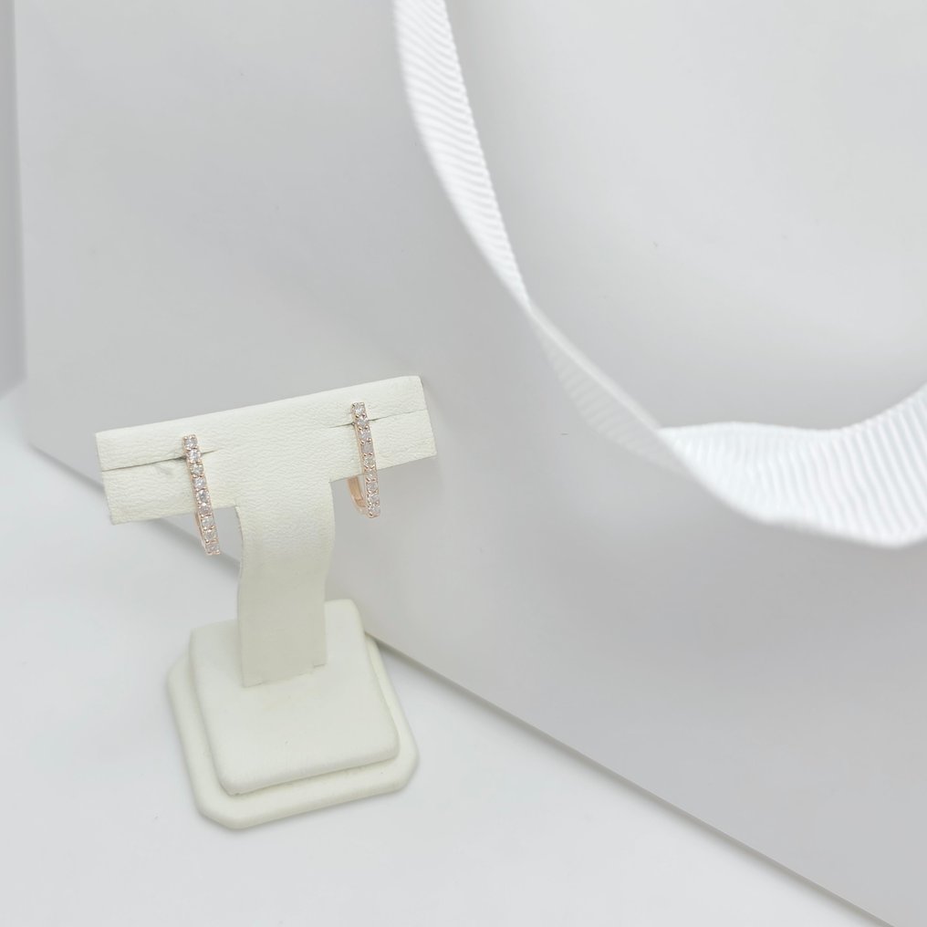 沒有保留價 - 耳環 - 14 克拉 玫瑰金 - 0.24ct. tw. 鉆石 (天然) #2.1