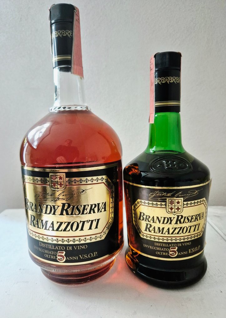 Ramazzotti - Brandy Riserva 5yo + Magnum 5yo - b. 1980s - 1.5 Litres, 70cl - 2 bottles #1.0