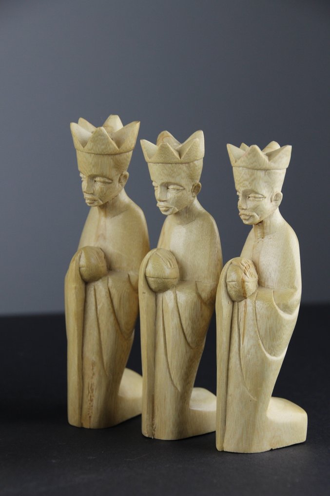 Carving, Kerstgroep - 12 cm - Wood #3.2