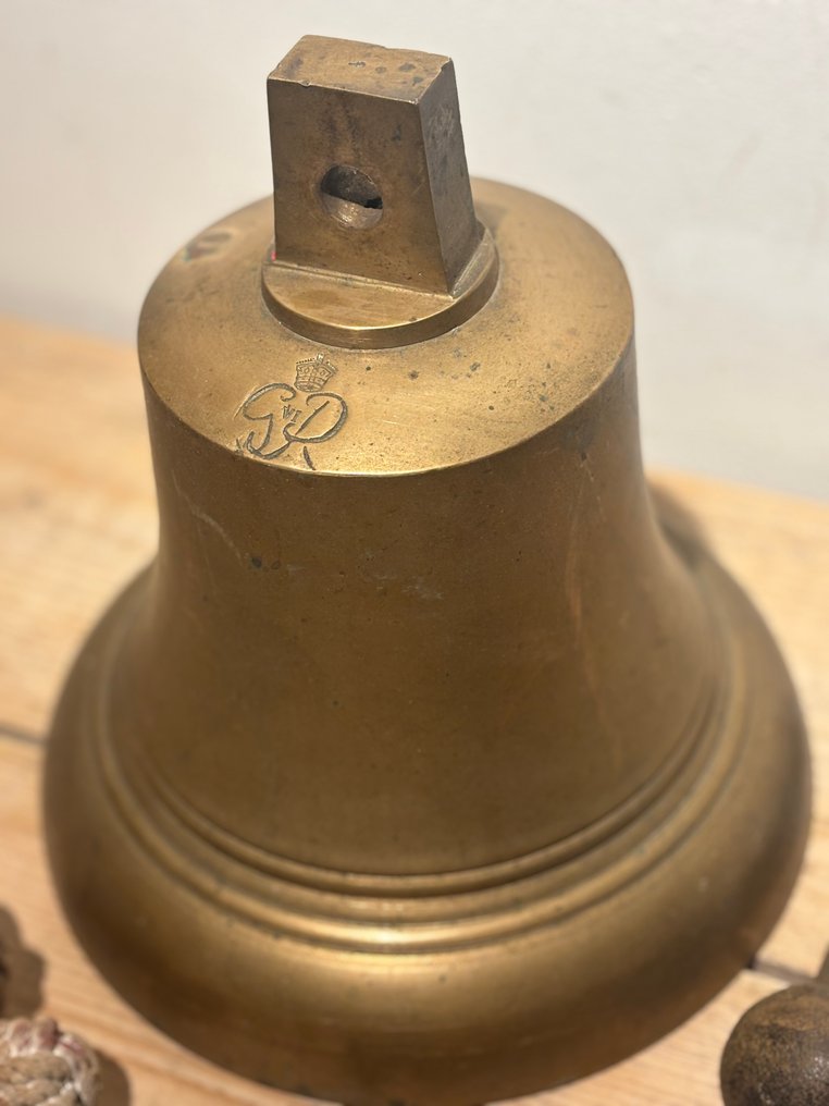 英国 - 实心黄铜乔治六世船钟 - 军用配件 #2.1