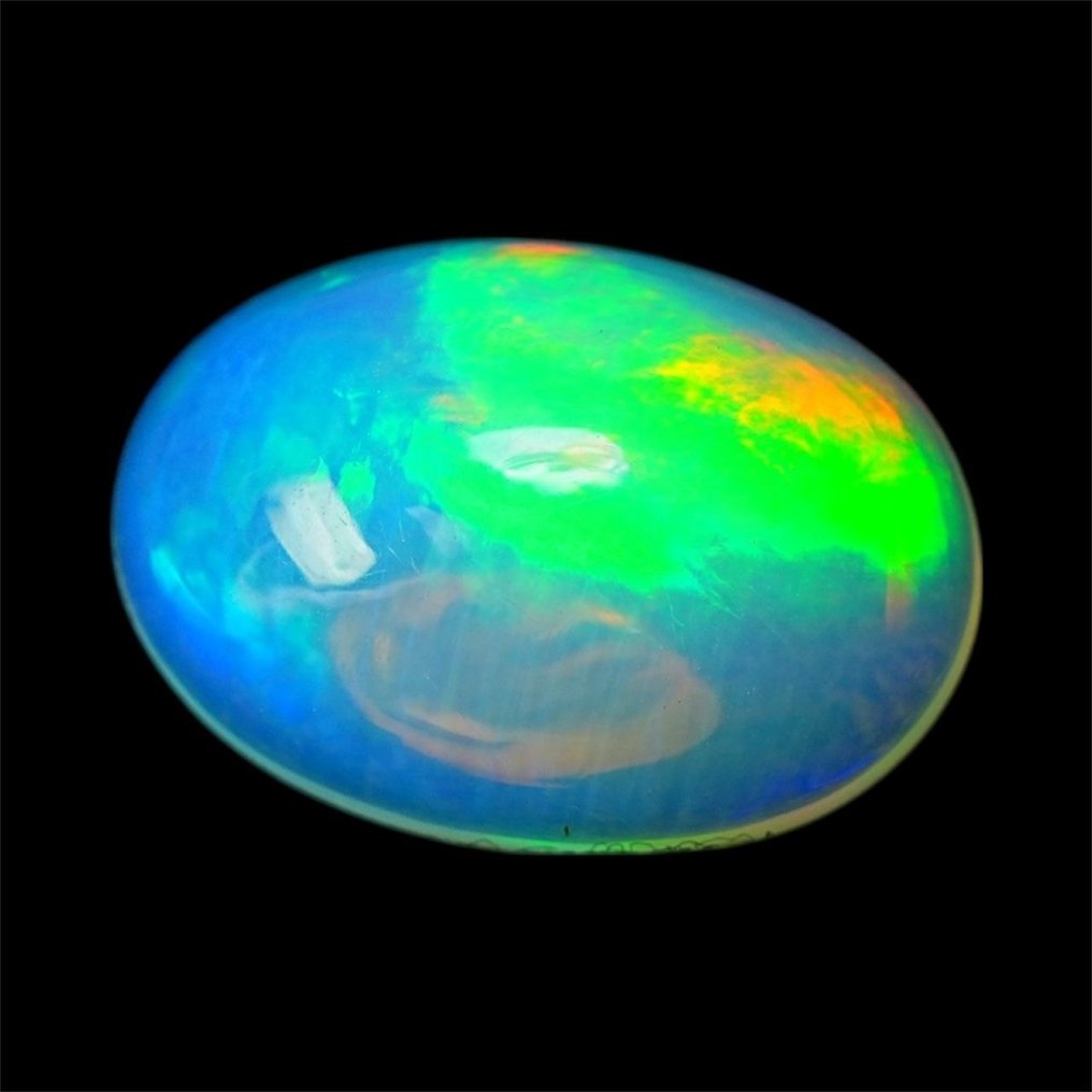 Fără preț de rezervă - 1 pcs Alb Opal - 6.09 ct - Asociația internațională de pietre prețioase colorate (ICA GemLab) - Colorplay! #1.0