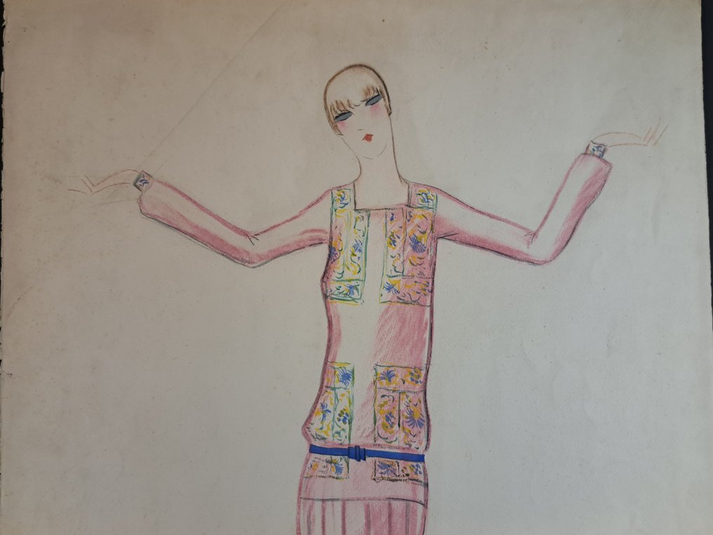 Guida, John - 1 Original colour drawing - Abito Per Chanel #4.3