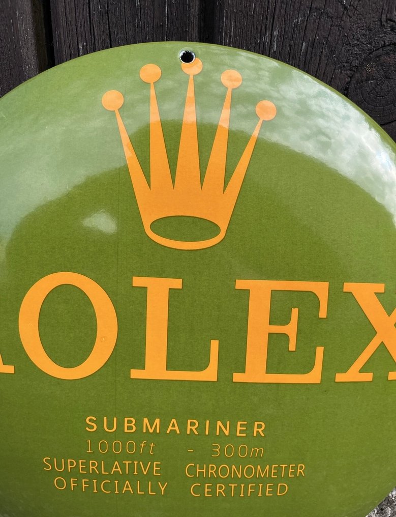 Rolex - Rolex Submariner σπάνιο σήμα από σμάλτο πορσελάνης, 30 εκ. - Εμαγιέ πινακίδα - Σμάλτο #3.2