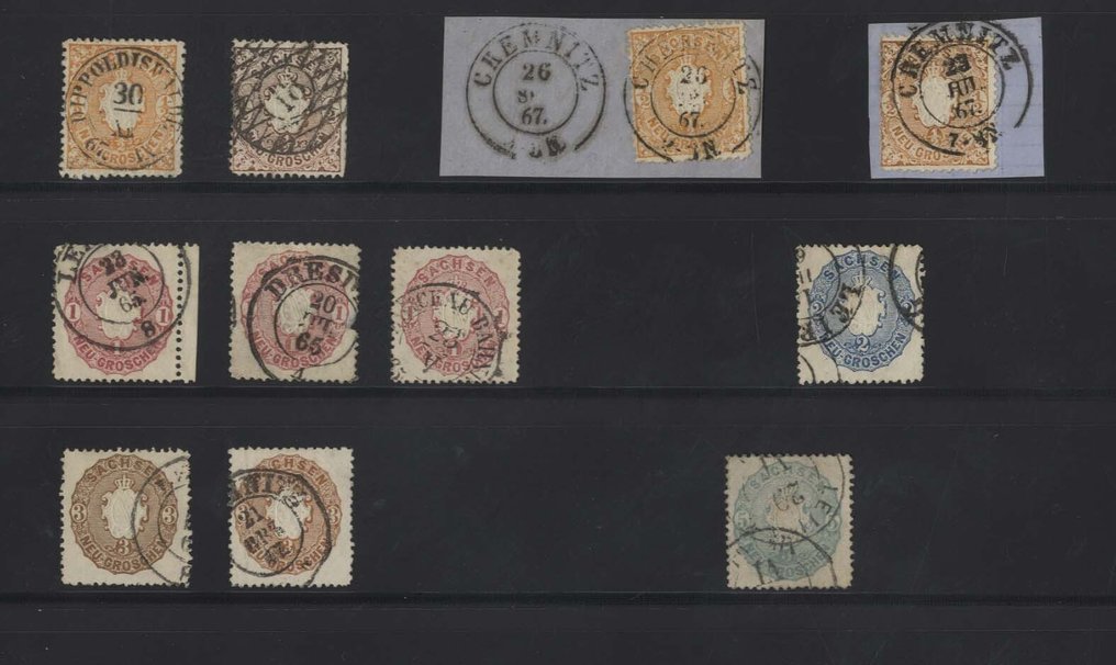 萨克森  - SACHSEN 非常干净的存货在两张专辑页面上，具有许多更好的数值。 #2.1