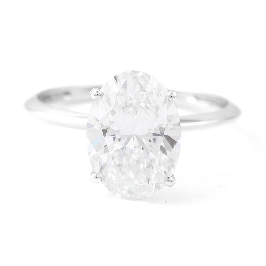 沒有保留價 - 戒指 - 14 克拉 白金 - 3.05ct. tw. 鉆石 (實驗室培育) - 鉆石 #1.0