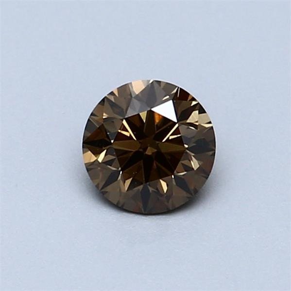 没有保留价 - 1 pcs 钻石  (天然色彩的)  - 0.45 ct - 圆形 - Fancy dark 稍帶黄色的 棕色 - VVS2 极轻微内含二级 - 国际宝石研究院（IGI） #1.0