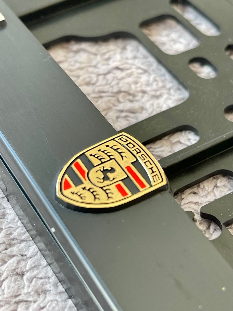 Number plate (1) - Porsche - Portamatrícula -Gold- License Plate Holder 3D #1.0