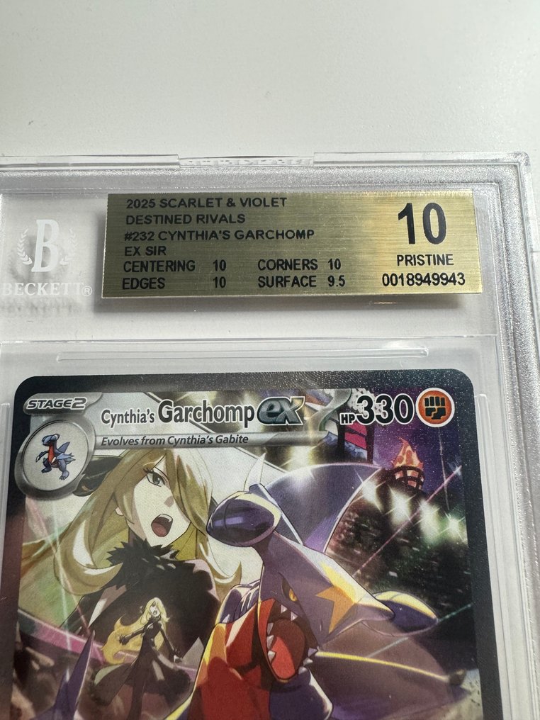 Pokémon - 1 Graded card - Cynthia 232/192 Folie, Full kunst - Beckett 10 - Scarlet & Violet - Destined Rivals #1.0