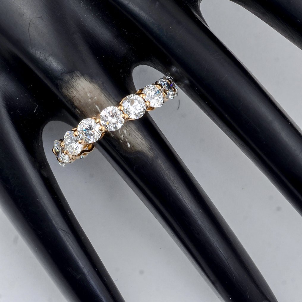 没有保留价 - 戒指 - 14K包金 黄金 - 4.23ct. tw. 钻石 (实验室培育) - 钻石 #1.0