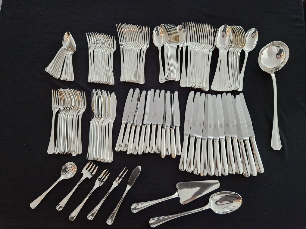 Christofle - Luc Lanel - Cutlery set for 12 (128) - Boréal - Silverplated #1.0