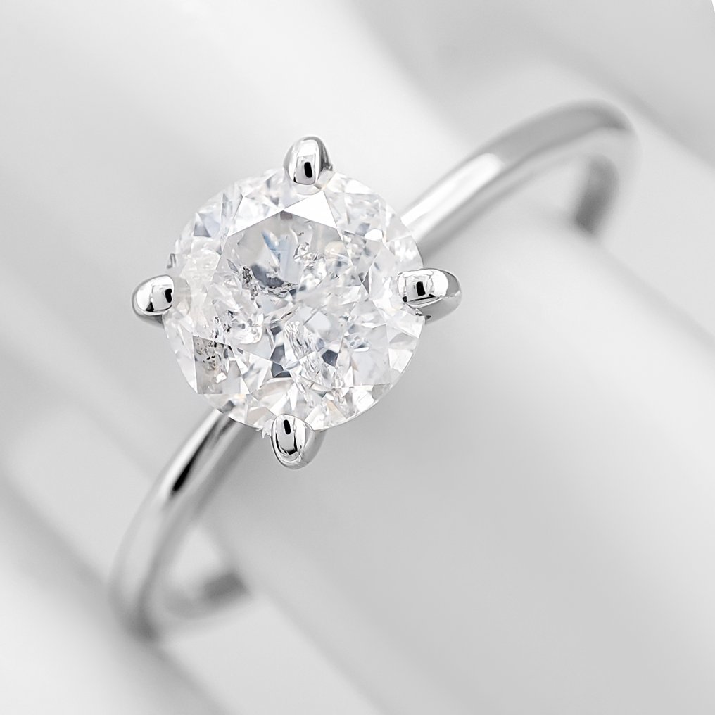 沒有保留價 - 戒指 - 14 克拉 白金 -  0.99ct. tw. 鉆石 (天然) - IGI 证书 #2.1