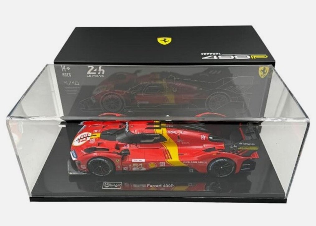 Bburago 1:18 - Model race car - Ferrari 499P #51 24h Le Mans (+ Showcase) - Diecast model with 2 openings #1.0