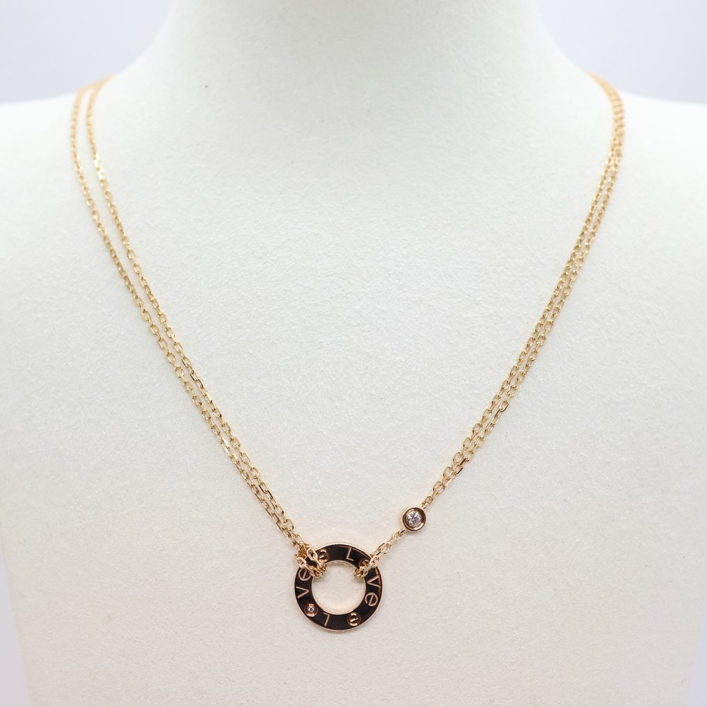 Cartier - Κολιέ με μενταγιόν - Love - 18 καράτια Ροζ χρυσό - 2 Diamonds #3.2