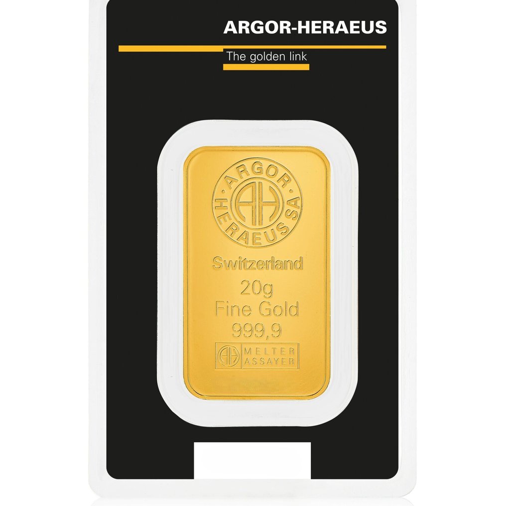 20 gramas - Ouro .999 - Argor-Heraeus Kinebar - Selado e com certificado #1.0