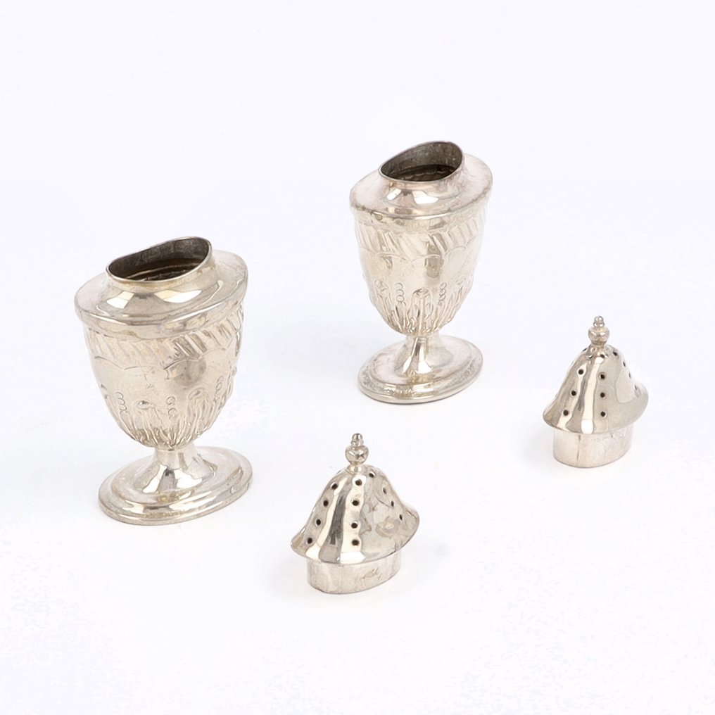 Joseph Witten - Ensemble de récipients pour sel et poivre (2) - Argent 925 #4.3