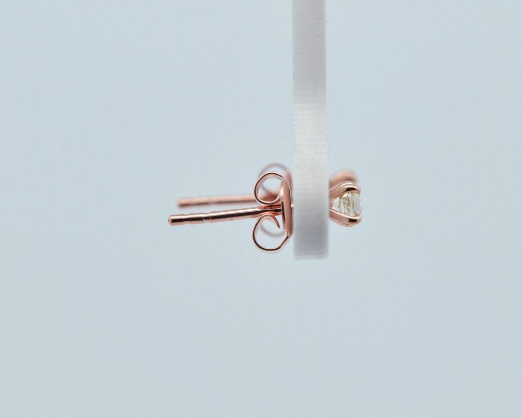 没有保留价 - 耳环 - 14K包金 玫瑰金 - 0.35ct. tw. 钻石 (天然色彩的) #2.1