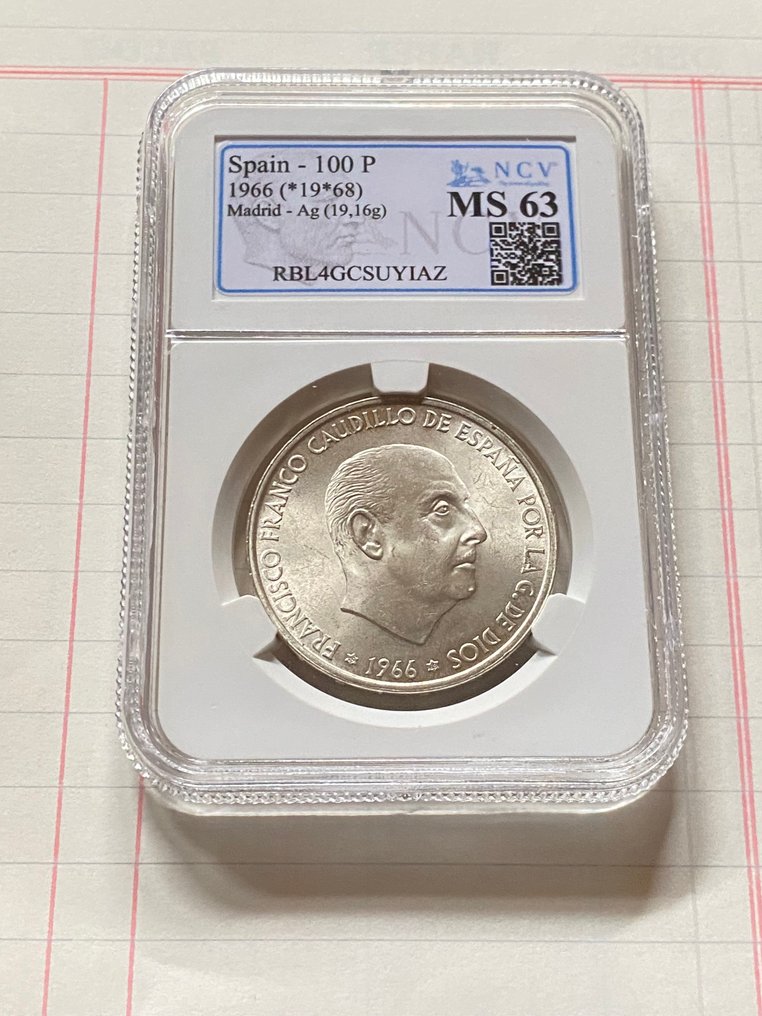 Spain. Francisco Franco. 100 Pesetas 1966*68  (No reserve price) #4.3