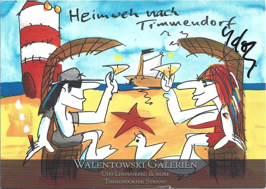 Signed; Udo Lindenberg - Udo Fröhliche & art card "Heimweh nach Timmendorf"(art card signed & framed) - 2016 #1.0
