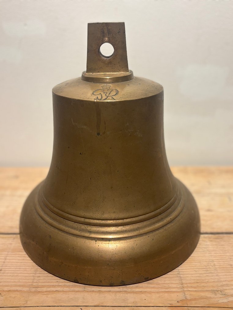 英国 - 实心黄铜乔治六世船钟 - 军用配件 #3.2