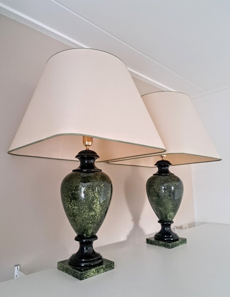 Table lamp (2) - A set of very large impressive ceramic table lamps - 81 cm high - 4 kg. #3.2
