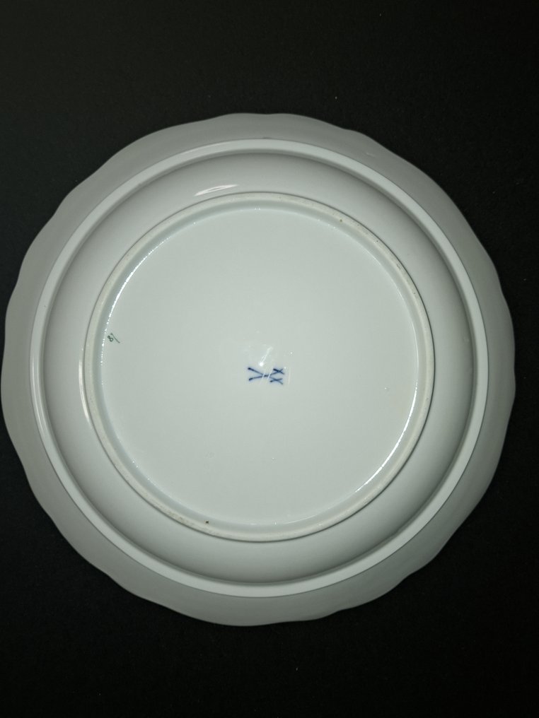 Meissen - Lautanen - Posliini - Vaaleanpunainen ruusu #2.1