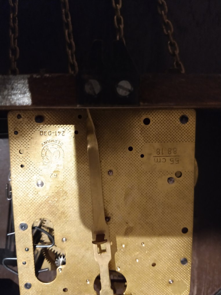 Zegar - FHS Franz Hermle & Sohn - Drewno, Mosiądz - 1970-1980 #4.3