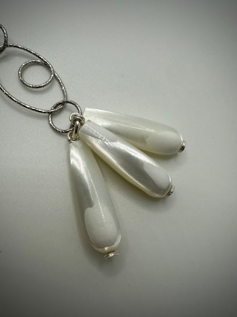 7 τεμάχια - ΜΟΝΑΔΙΚΟ - Μαργαριταρένια - Ροζ χαλαζίας - Ασήμι 925 - Πιστοποιημένο - Parure - Αποκλειστική εργασία #4.3