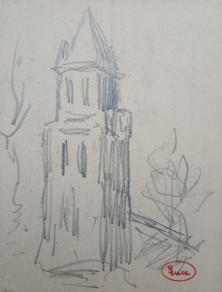 Maximilien Luce (1858-1941) - Kerk in landschap - omgeving van Rolleboise en Giverny #1.0