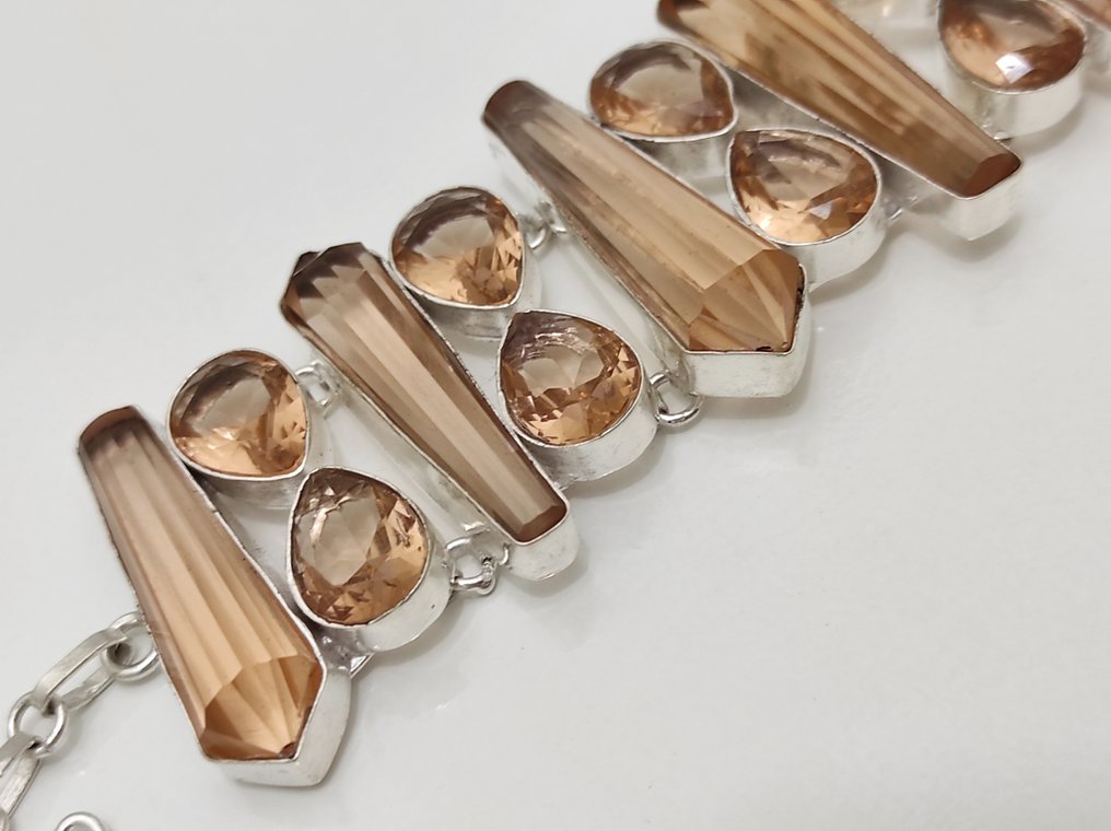 Silber, Armband aus 925er Silber und Morganit, feines und elegantes Schmuckstück - Armband #2.1