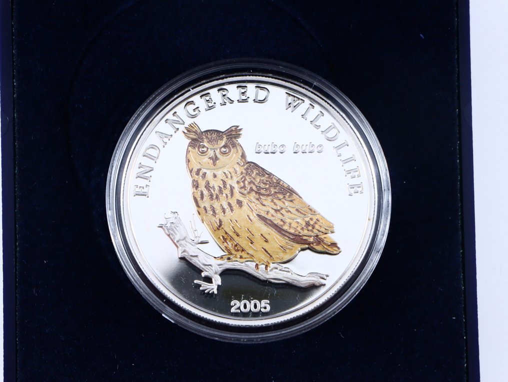 Mongolia. 500 Togrog 2005 "Endangerd Wildlife - Bubo Bubo Owl"  (No reserve price) #2.1