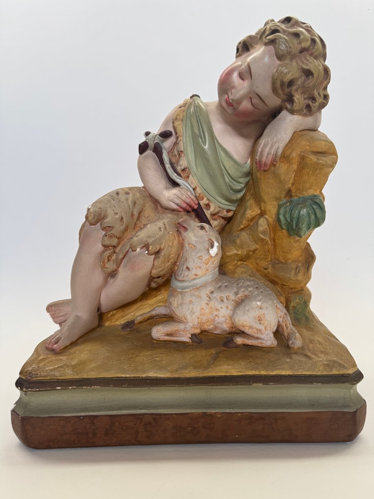 Statuette, Young Jesus in the Field - 28.5 cm - Gypsum #1.0