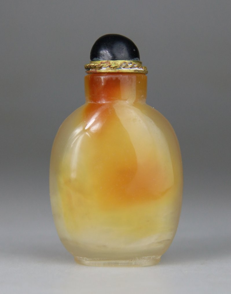 Carved Agate Chinese Snuffbox - Agate Ambree - China - 20th century #3.2