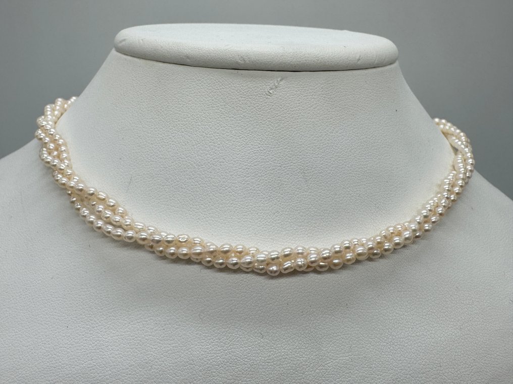 没有保留价 - Tasaki - 项链 - no 银 珍珠 - 珍珠 - 三层项圈 #1.0