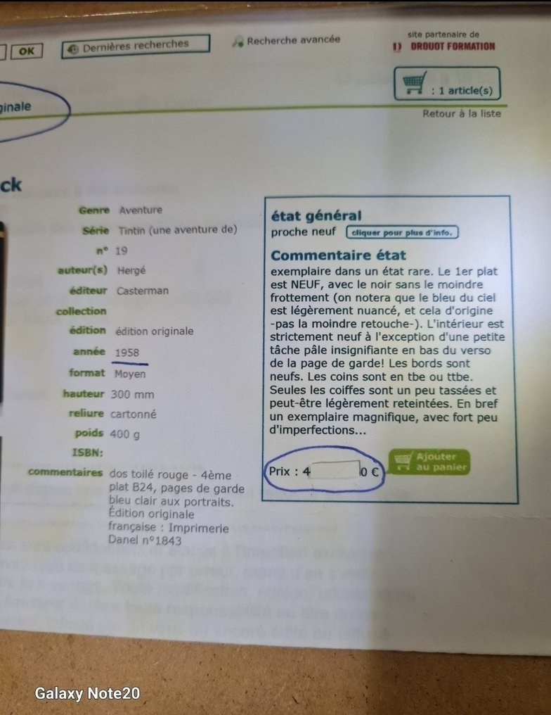 Tintin T19 - Coke en Stock (B24) - C - 1 Album - Primeira edição - 1958 #4.3