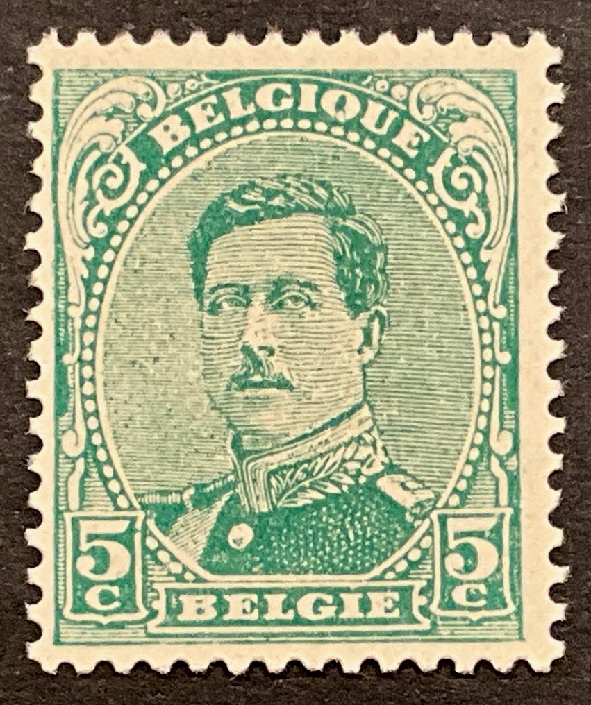 比利时 1915 - 阿尔伯特一世国王画像 - 附加类型V（伦敦1918年） - 美丽的居中 - OBP 137AA #1.0