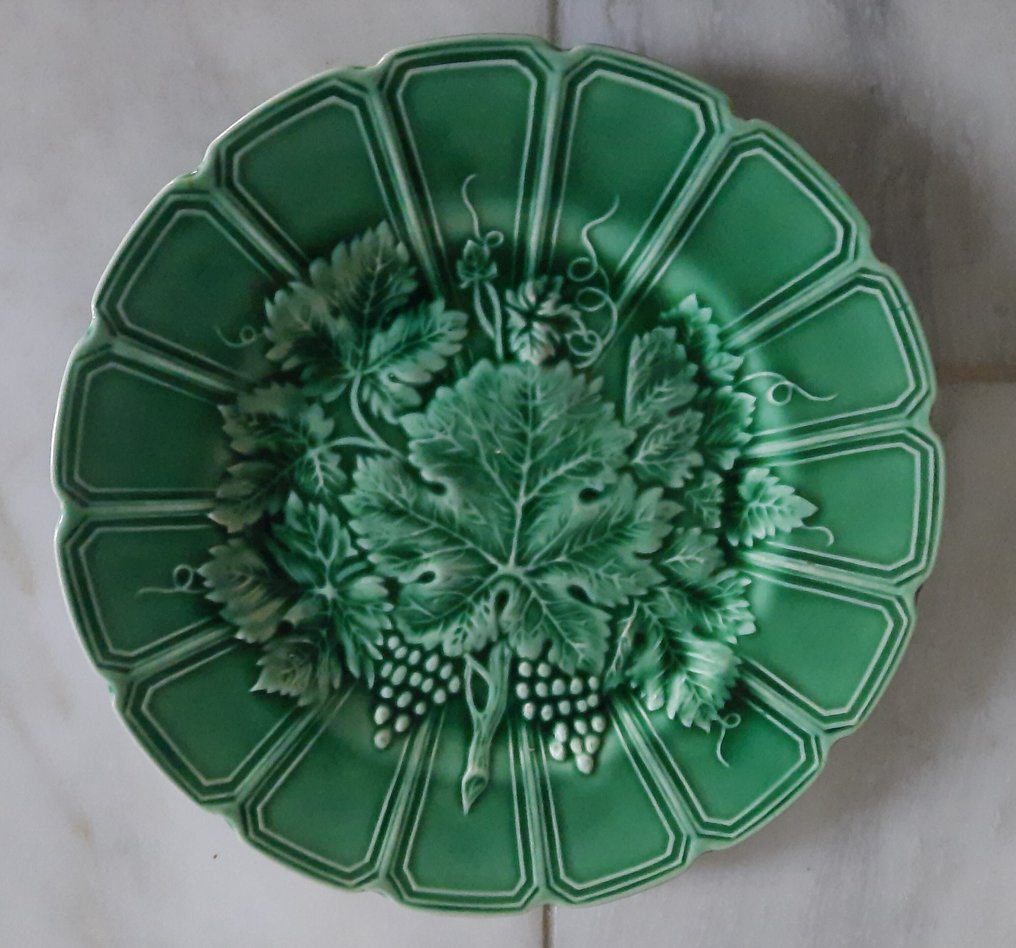 Sarreguemines Barbotine 19e eeuwse dessertbordjes - Dessertservice (6) - Fajance #2.1