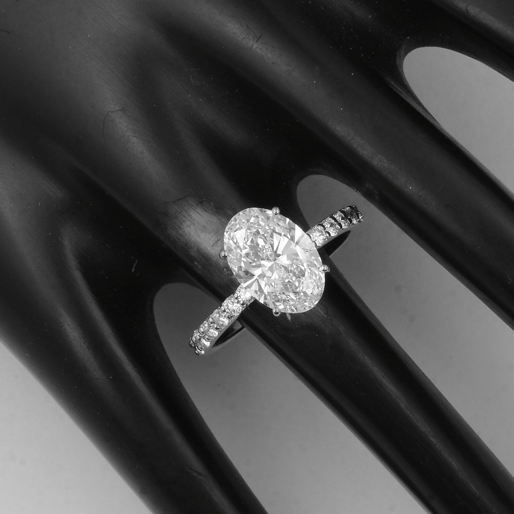 χωρίς τιμή ασφαλείας - Δαχτυλίδι - 14 καράτια Λευκός χρυσός - 2.84ct. tw. Διαμάντι (Εργαστηριακής καλλιέργειας) - Διαμάντι #1.0