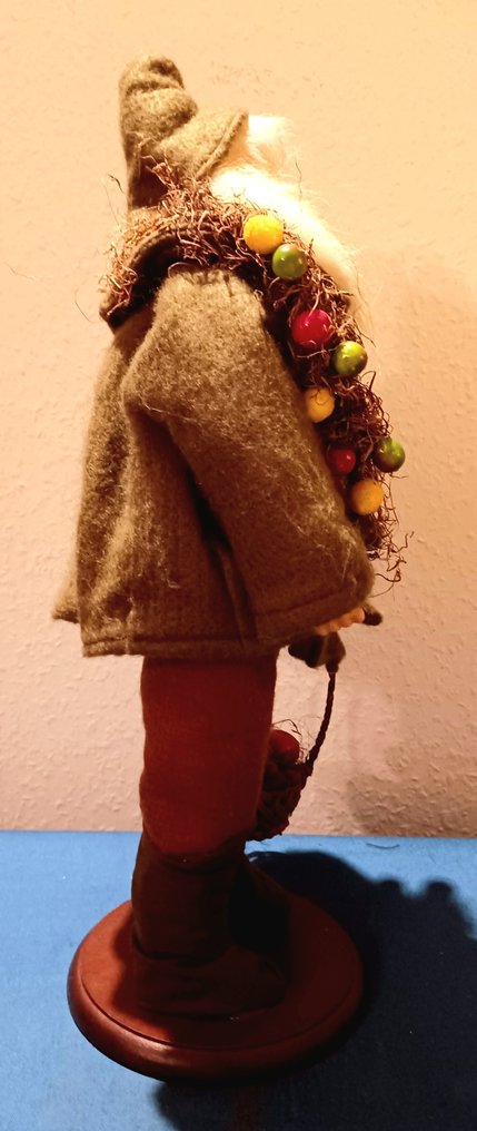 Karácsonyi figuradísz - Skandináv karácsonyi manó / karácsonyi törpe / Knecht Ruprecht - Celluloid, Felt #2.1