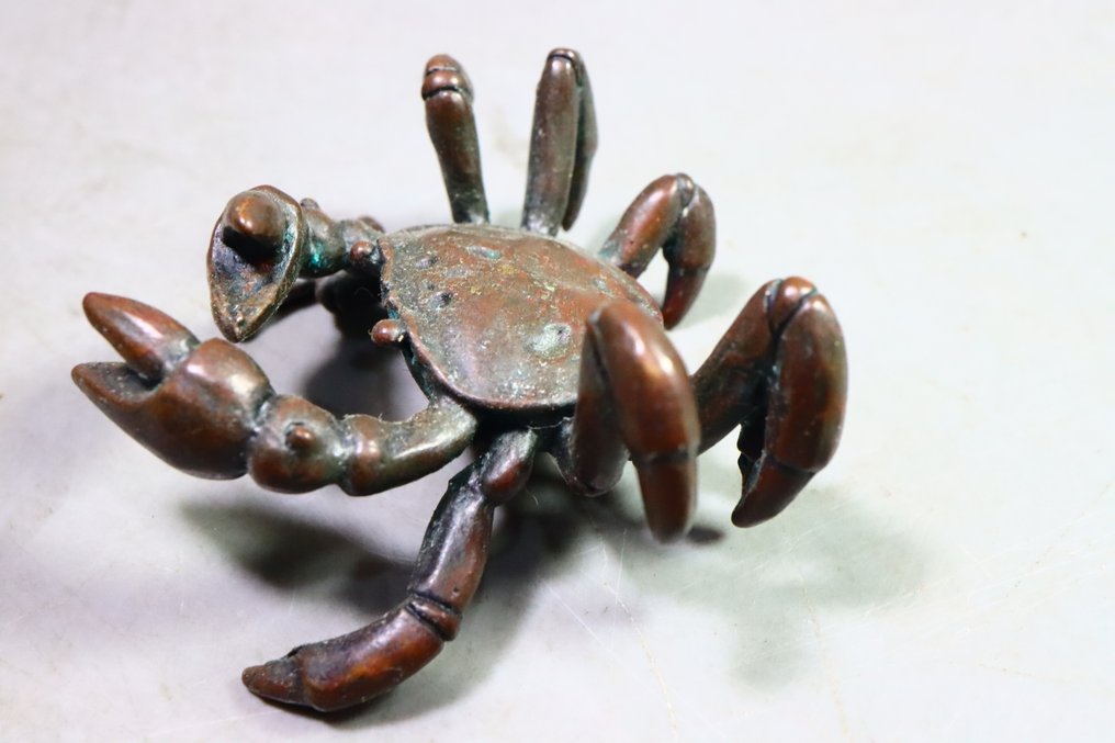 青銅色 - Marked 雨宮 'Amemiya' - 精美的蜻蜓、螃蟹、海狮和蛇雕塑 - 平成時期(1989年至今) (沒有保留價) #4.3