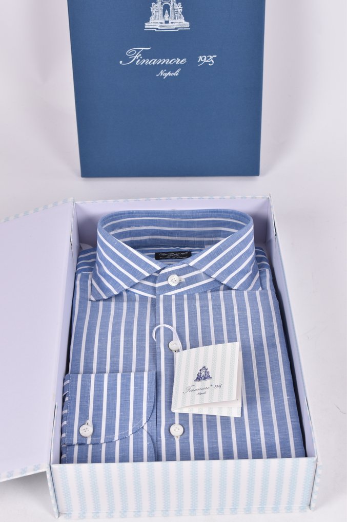 Finamore - 43 - Katoen Linnen - No reserve price - Πουκάμισο - New with tags #1.0