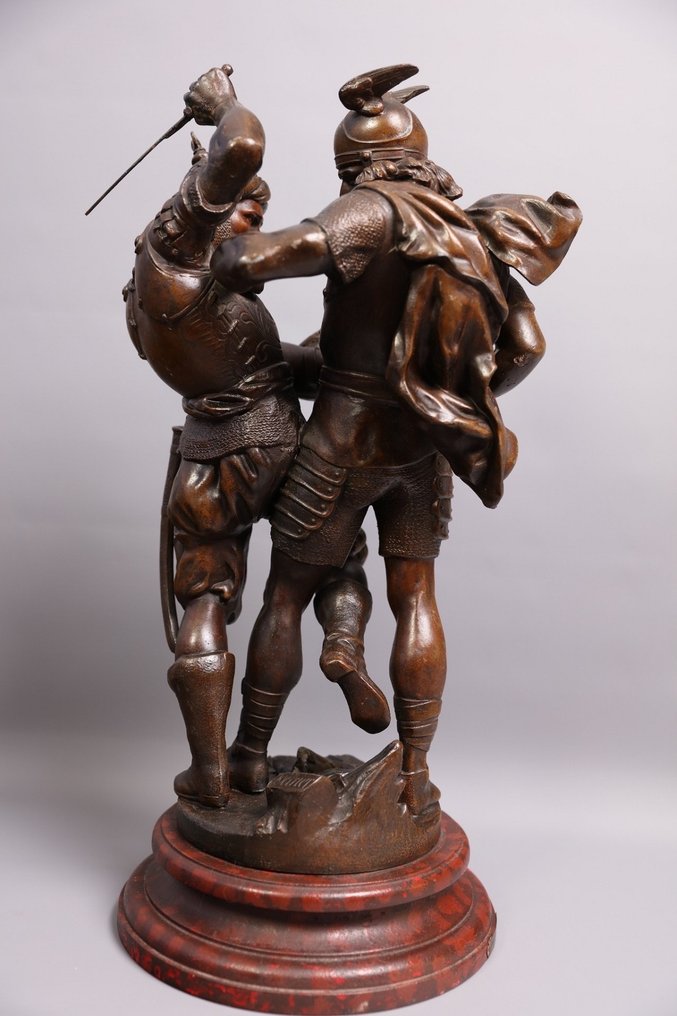 Pierre Louis Détrier (1822-1897) - Sculpture, Combat - 59 cm - Bronze #2.1