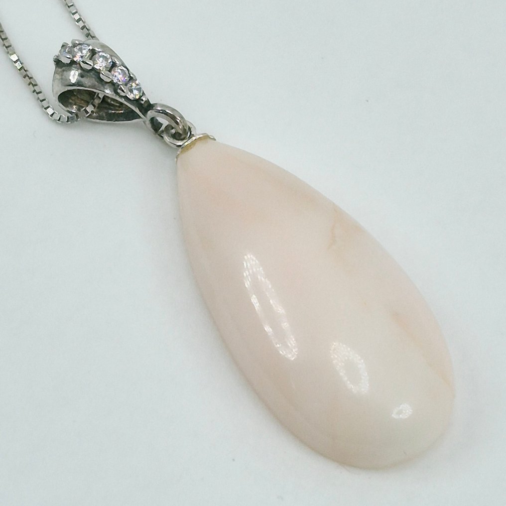 Κοράλλι - Ασημί - Κολιέ με μενταγιόν #4.3